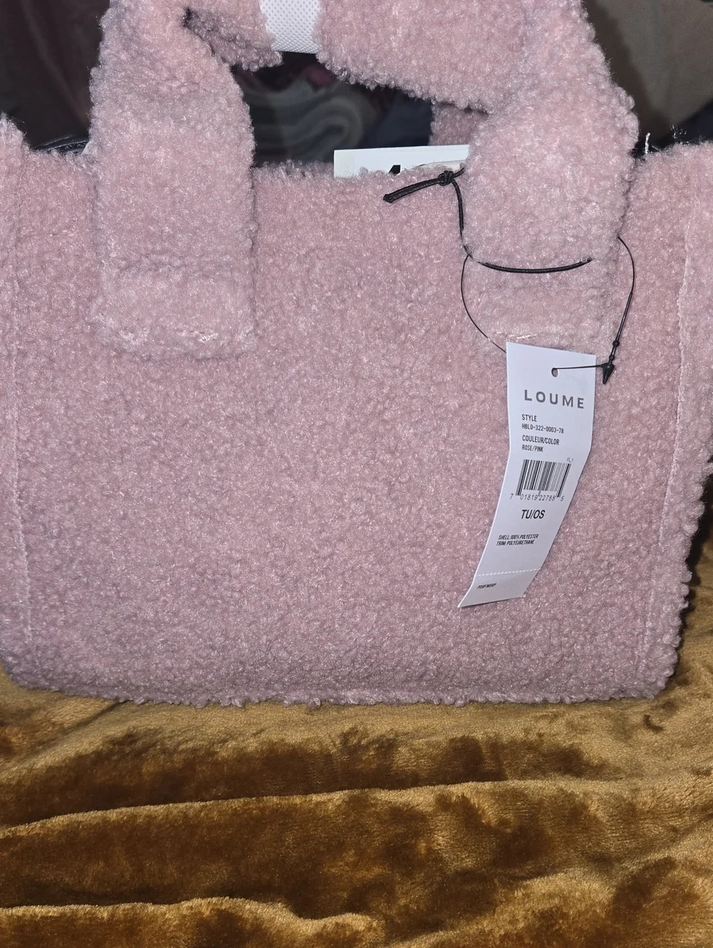 Pink Sherpa Tote Bag Nwt